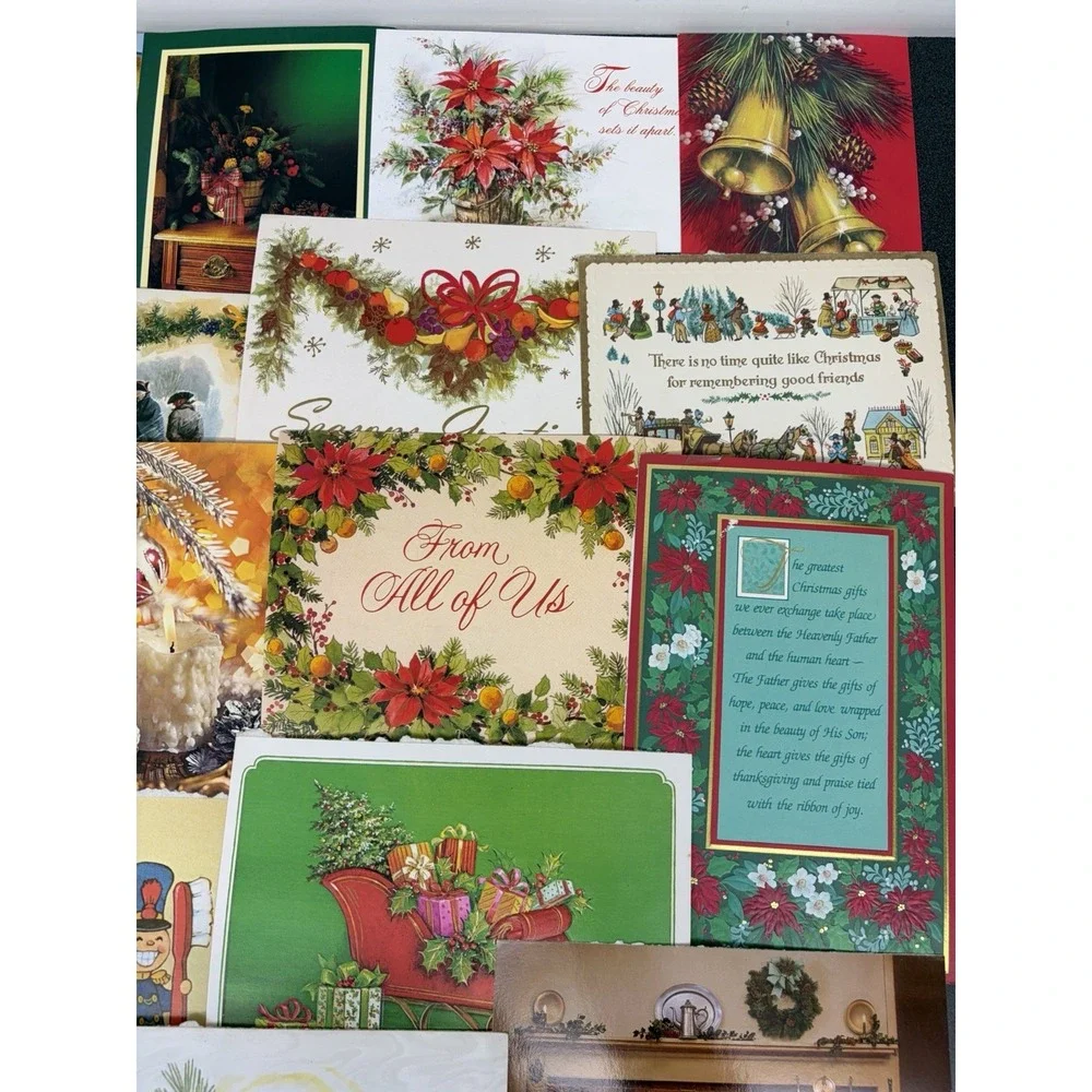 Vintage Christmas Cards Fronts ONLY Traditional Scrapbooking Decoupage Lot 50+